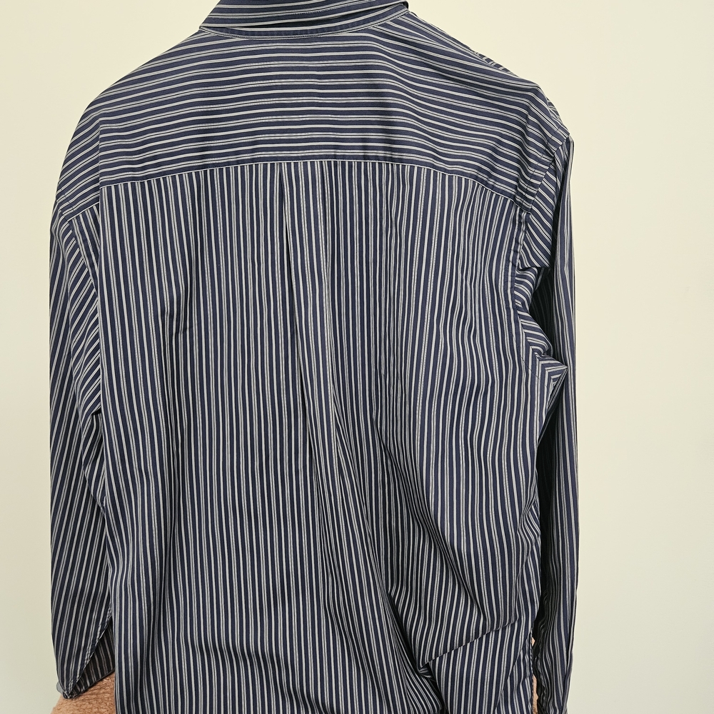 Jos. A. Bank Navy and White Striped Button Down Shirt - Picture 4 of 5